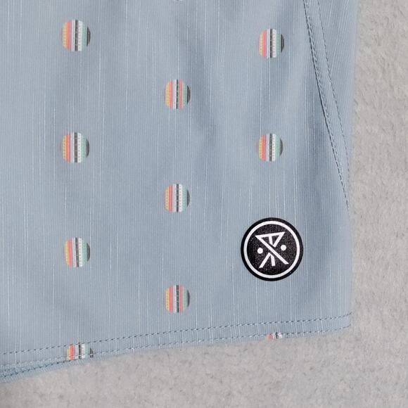 Roark Swim Trunks Board Shorts Mens 36 Savage Series 9" Blue Green Geometric - Picture 6 of 14